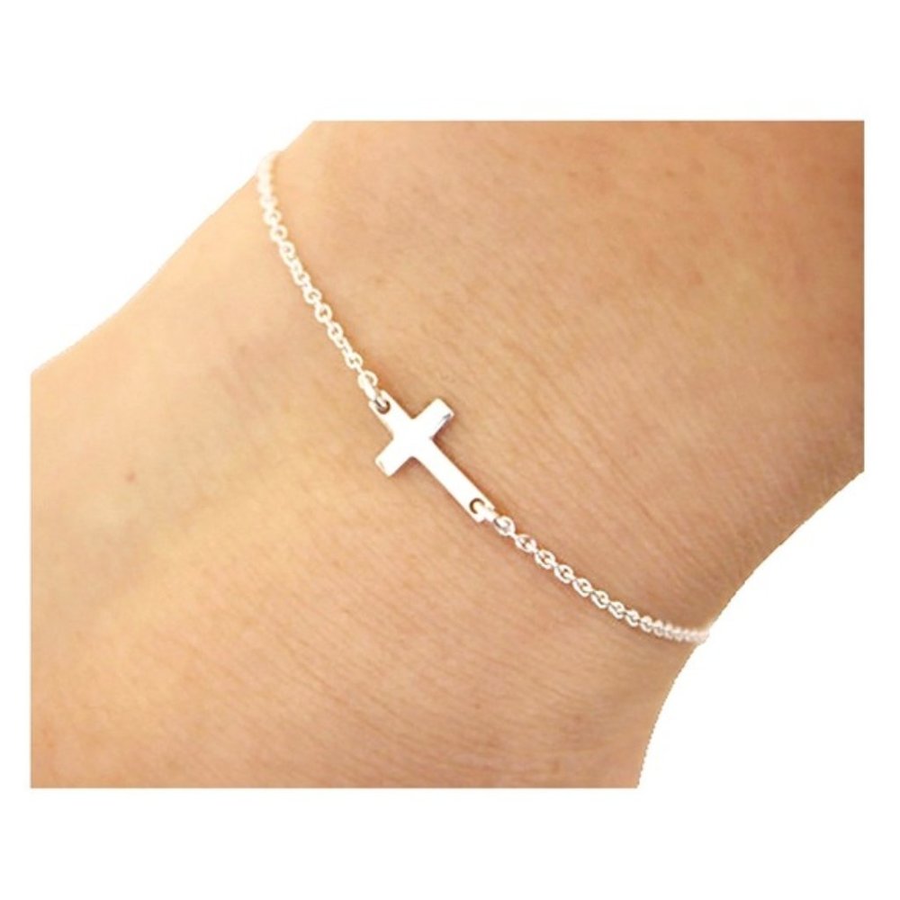 Silver Cross Jesus Crucifix Bracelet - NWT